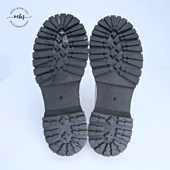 Nasty Gal Leather Chunky Backless Loafers White Gold Women UK 8 EU 41 US 10 - Picture 13 of 15